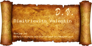Dimitrievits Valentin névjegykártya